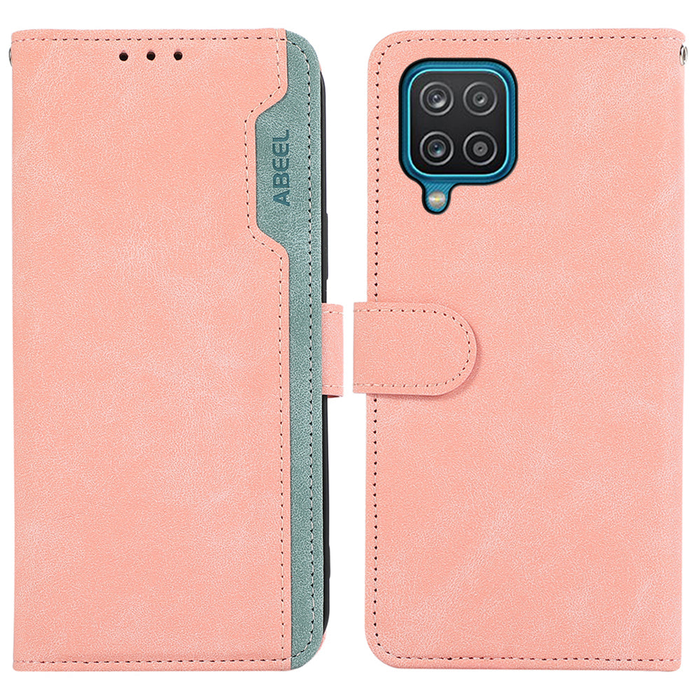 ABEEL For Samsung Galaxy A12 Drop Proof Cell Phone Case RFID Blocking Stand Cover ABEEL For Samsung Galaxy A12 Drop Proof Cell Phone Case RFID Blocking Stand Cover